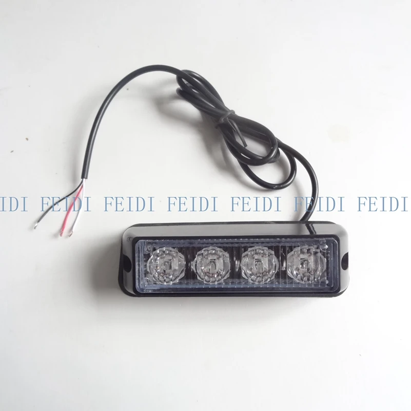 08002 Новые видео 12 В Универсальный 1x4led автомобилей Янтарный аварийного флэш Strobe
