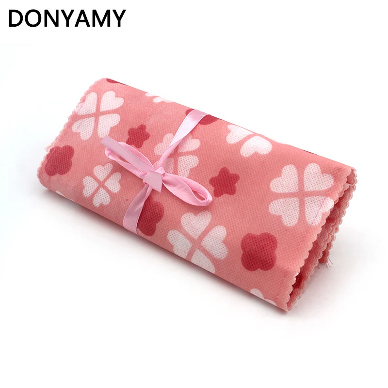 Нетканый вязаный чехол DONYAMY с 14 отделениями для карандаша цветочным рисунком