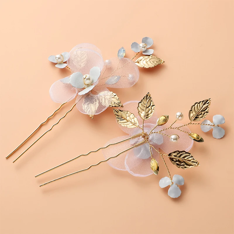 2 шт./лот новинка из органзы сплав хрустальные заколки для волос Свадебные