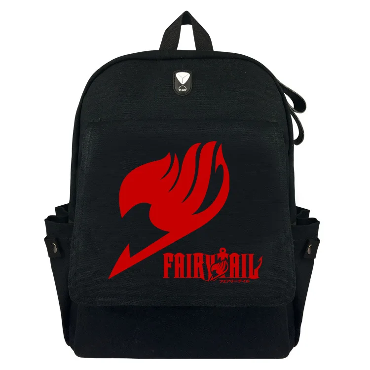 

Anime Fairy Tail Canvas Backpack Student School Bag Men Women Travel Accessories Shoulder Bag Fashion Rucksack for Gift