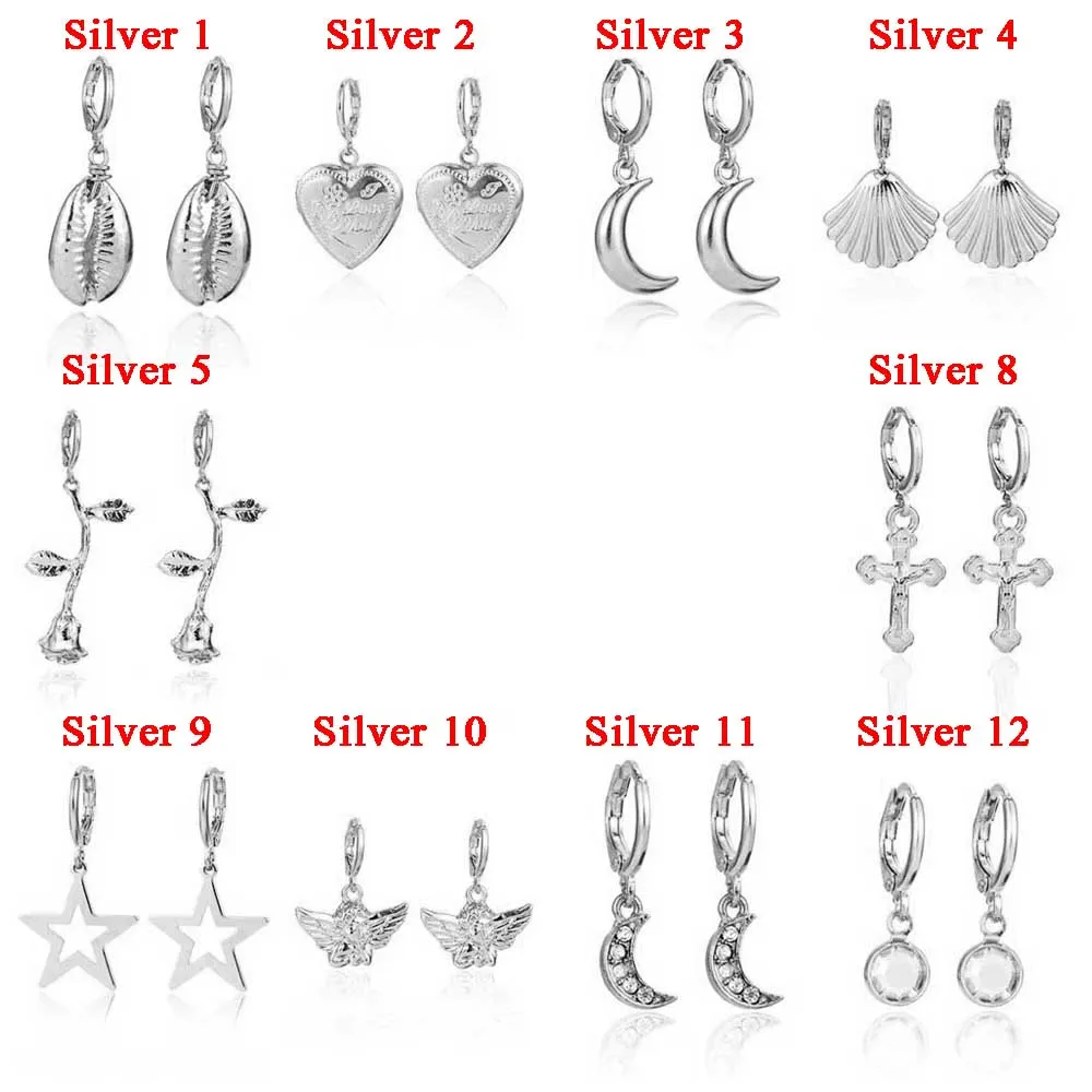 Lover Heart Sea Shell Цветочные висячие серьги корейские милые натуральные богемные