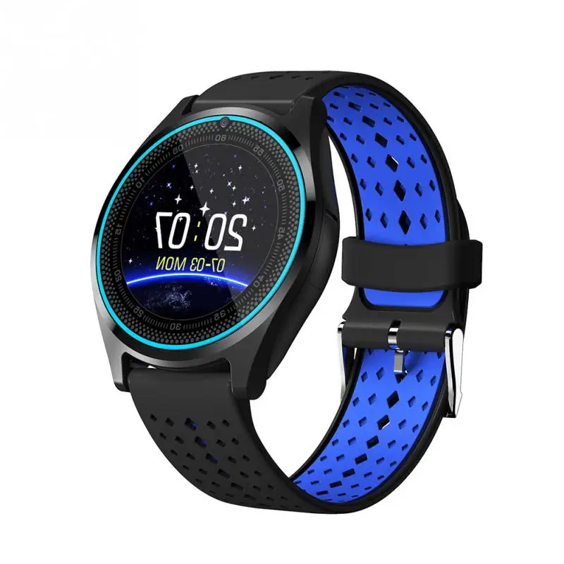 High Quality V9 Round Screen Smart Watch GPS Positioning Bluetooth Camera Sleep Monitor Pedometer Drop SHipping #0608 | Электроника