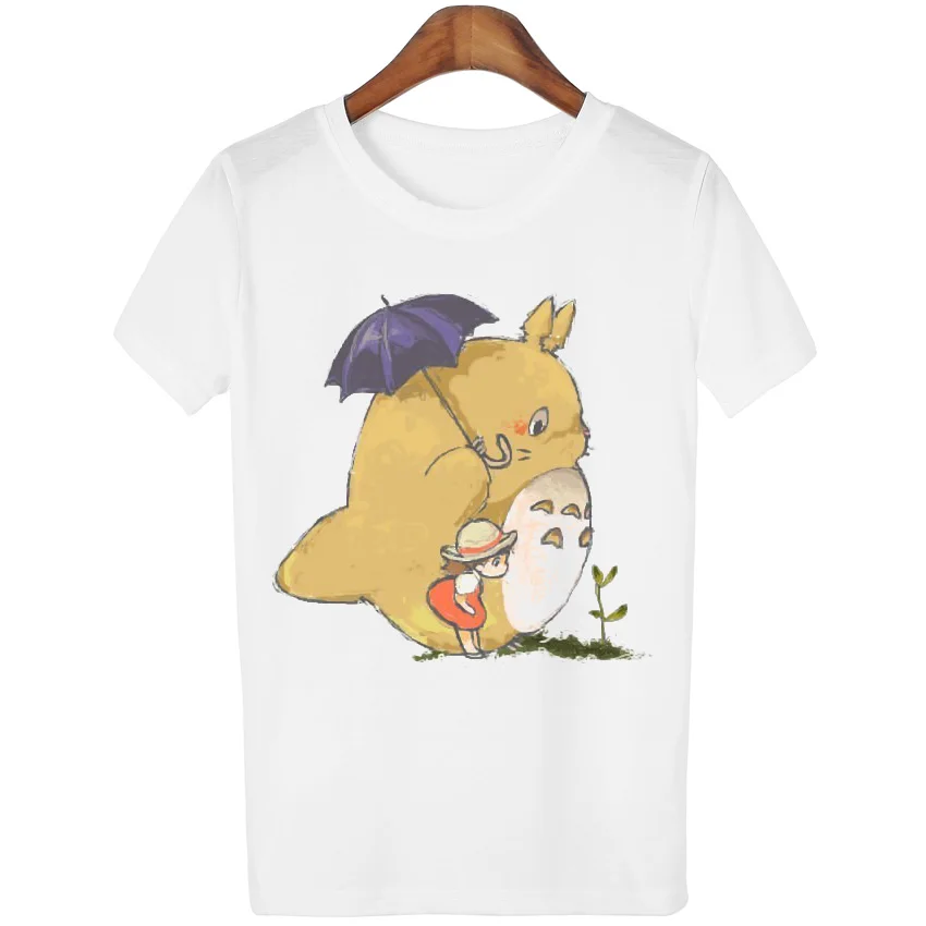 Женская футболка с принтом Тоторо размера плюс топы рисунком блузки camisetas Kwaii |