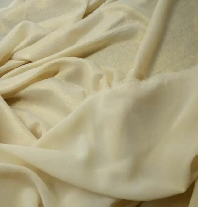 Light beige Блестящая шифоновая ткань, мягкая, бронзовая, волшебный цвет, дышащая, сделай сам, ткань для платья 100 см* 150 см - Цвет: Light beige