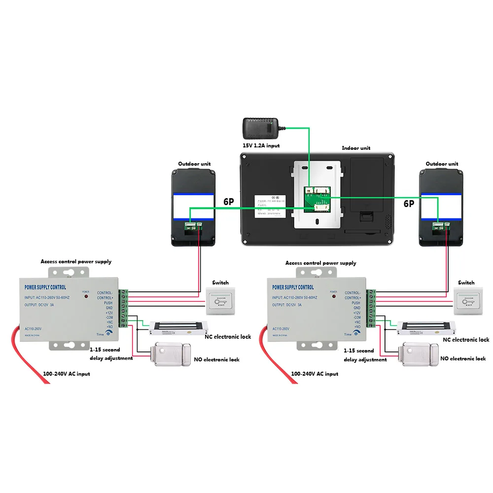 7 дюймов проводной беспроводной Wifi отпечаток пальца RFID пароль видео дверной