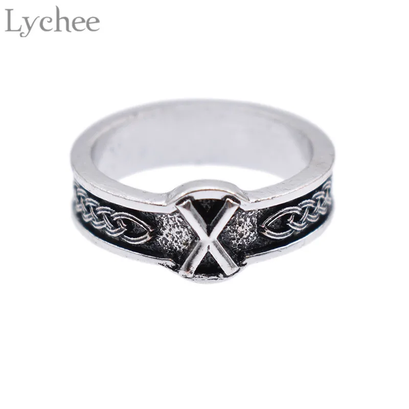 Lychee Винтажное кольцо из сплава Руна викингов ретро серебряный цвет