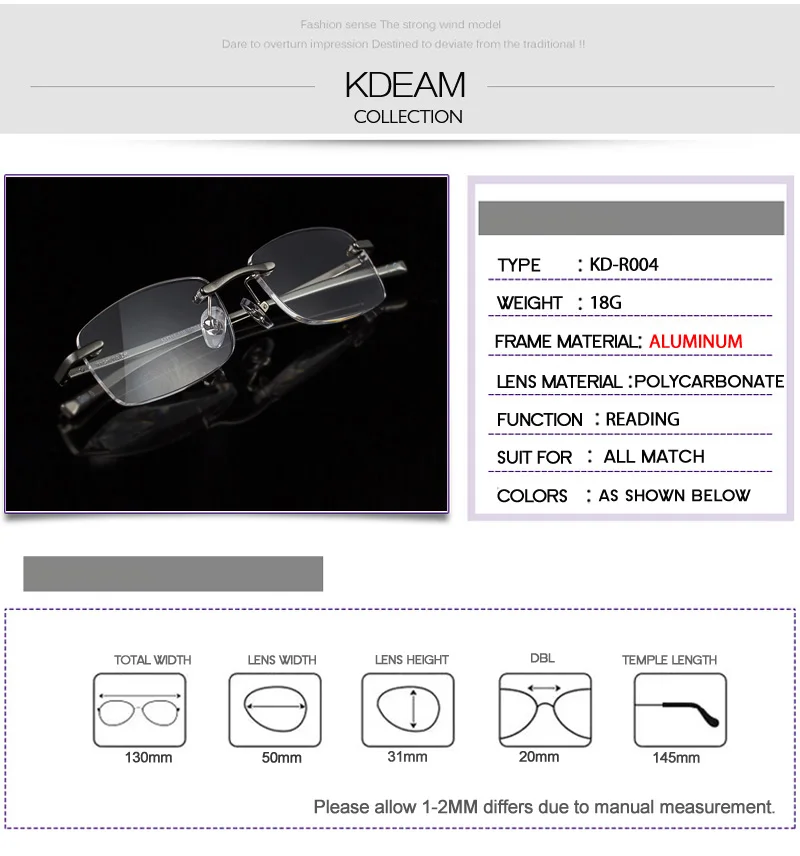 Роскошные очки для чтения женщин алюминиевая оправа мужские пресбиопии