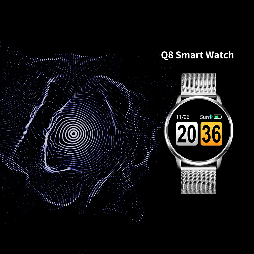 Q8 Смарт часы OLED цветной экран женские модные фитнес трекер монитор сердечного