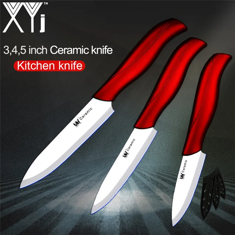 Red H White Blade " 4" " дюймовый керамический кухонный нож ABS+ TPR Ручка острое лезвие керамический нож набор из 3 предметов XYj качественный кухонный нож Новое поступление - Цвет: Red H White Blade