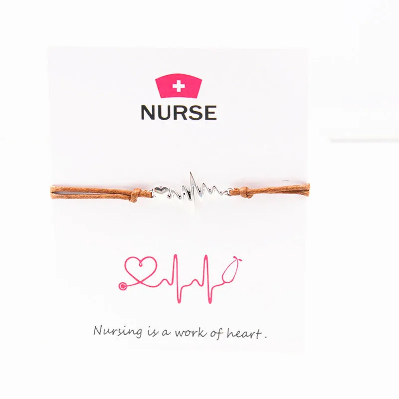 Браслет карта медсестры из сплава сердце EC цепь кулон браслет на заказ цвет 2019 |
