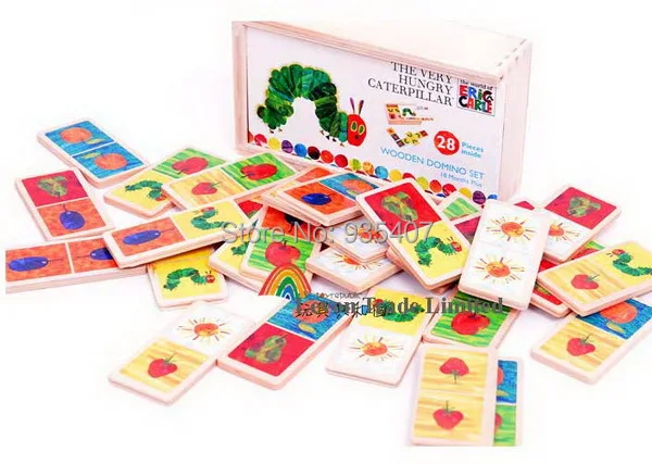 

New wooden toy wooden Puzzle Solitaire classic board game of dominoes Baby educational toy Free shipping