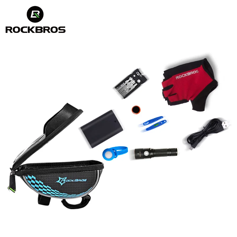 ROCKBROS велосипедная сумка, Велоспорт рамная трубка Panniers& Bag спортивные водонепроницаемые сенсорные Светоотражающие телефонные велосипедные аксессуары сумка