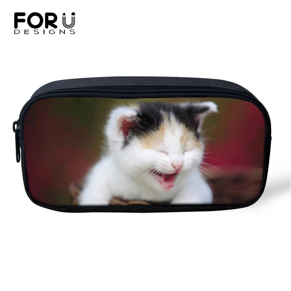 Косметички FORUDESIGNS с милыми кошками дамские дорожные сумки для макияжа маленькие