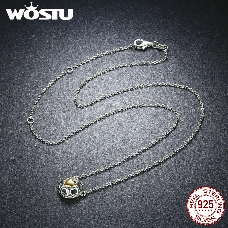 WOSTU Роскошные подлинные 925 пробы серебро My Only Love Сердце Подвески для женщин ювелирные изделия подарок CQN079