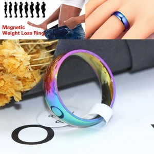 Магнитное кольцо для снижения веса, 2 шт., кольцо для сжигания жира, кольцо для похудения, микро-нити, стимуляция акупунктуры, уход за здоровьем