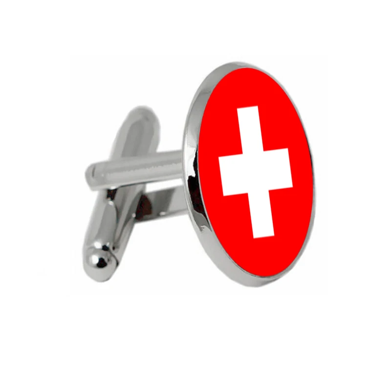 Высокое качество мужские ювелирные изделия Запонки флаг швейцарские запонки