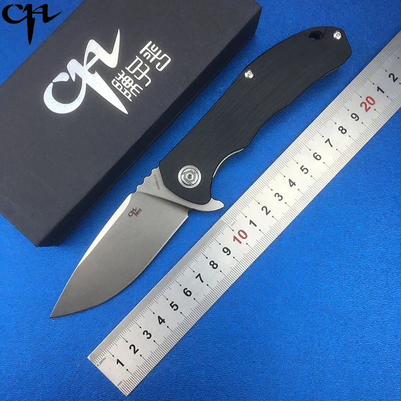 CH CH3504-G10 Flipper folding knife D2 blade ball bearing G10 + steel handle camping hunting pocket knife EDC tools