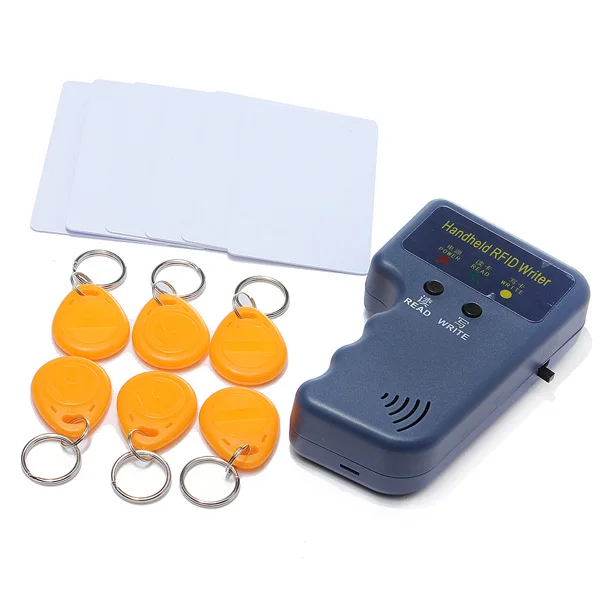 RFID ручной 125 кГц EM4100 идентификационная карточка копировальный аппарат программист считыватель+ 6 ключей+ 6 шт перезаписываемых идентификационных брелков метки карты