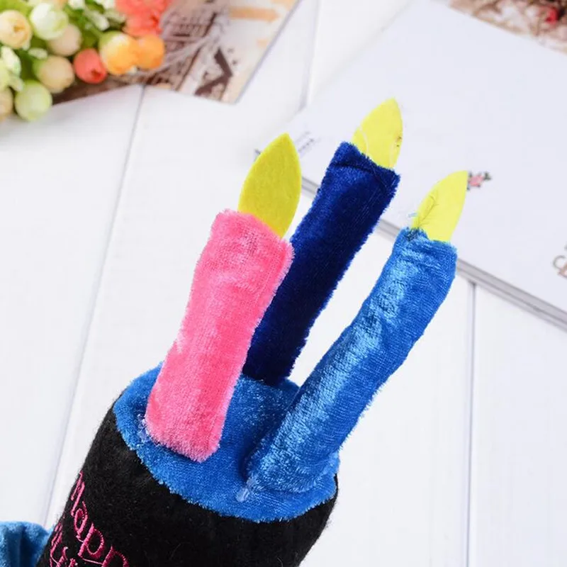 

New Pink Black Plush Birthday Hat Headband Cute Cake Candle Hair Accessories Halloween Party Favor Gift