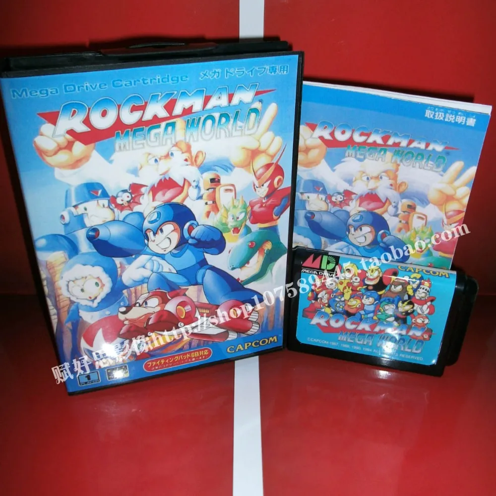 Sega MD игра Рокман Мега мир с коробкой и руководством для 16 бит игровой картридж