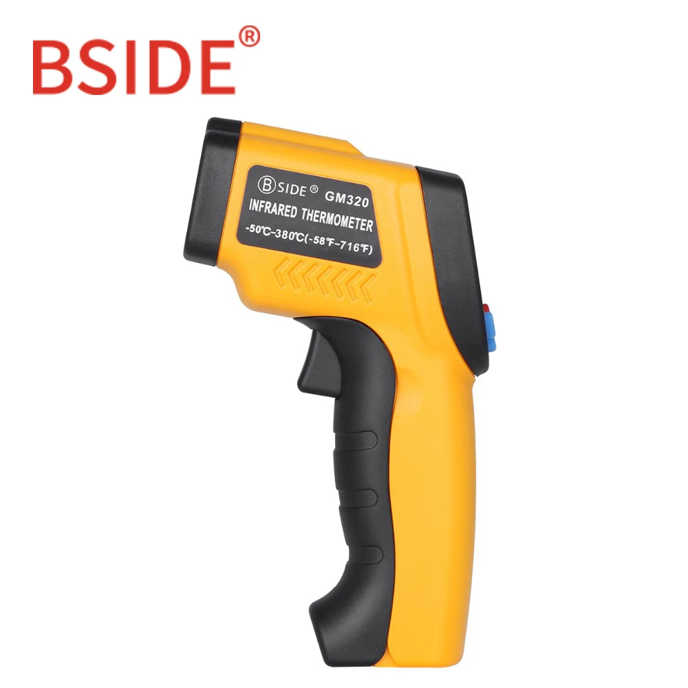 BSIDE GM320 Бесконтактный цифровой лазерный инфракрасный термометр ЖК-дисплей C/F выбор ИК-измеритель температуры тестер с 4 кнопками