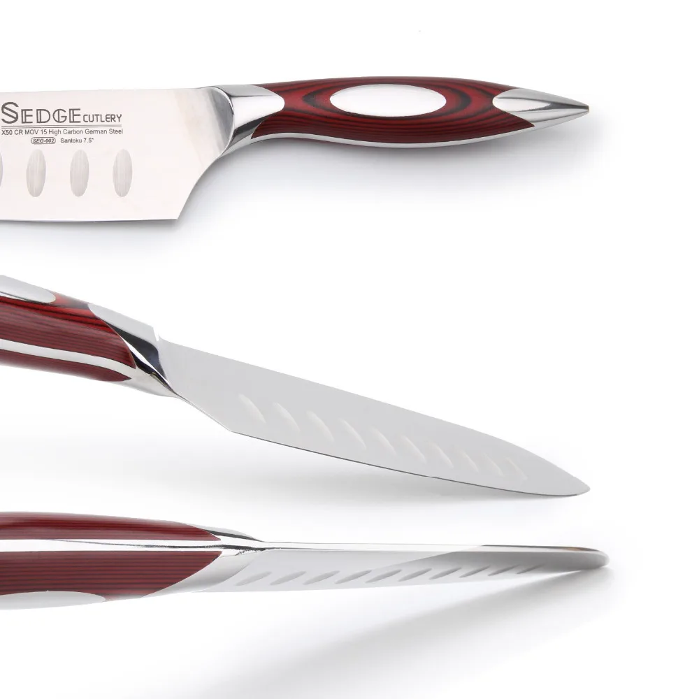 Нож SEDGE Santoku высокоуглеродистая немецкая нержавеющая сталь X50CrMoV15 кухонный нож