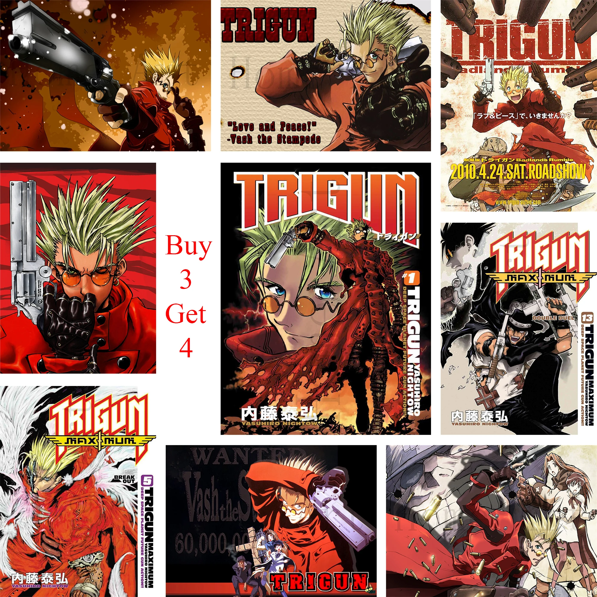 Плакат Trigun прозрачная картина настенные наклейки украшение для дома