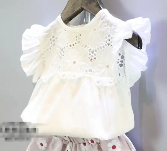 2 предмета летняя одежда для маленьких девочек кружевные топы шорты с цветочным