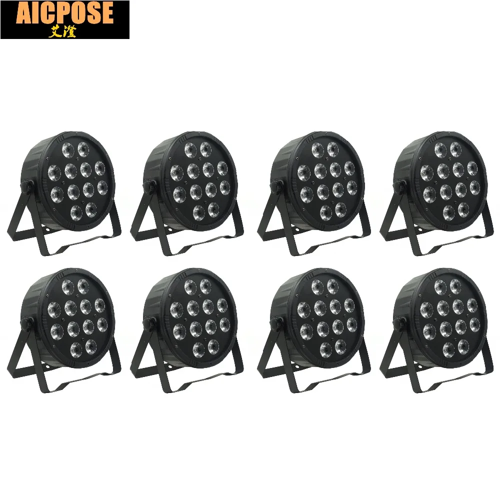 8 шт./лот 12x12 Вт светодиодные прожекторы Par RGBW 4 в 1 12*12 ABS материал плоский par led dmx512