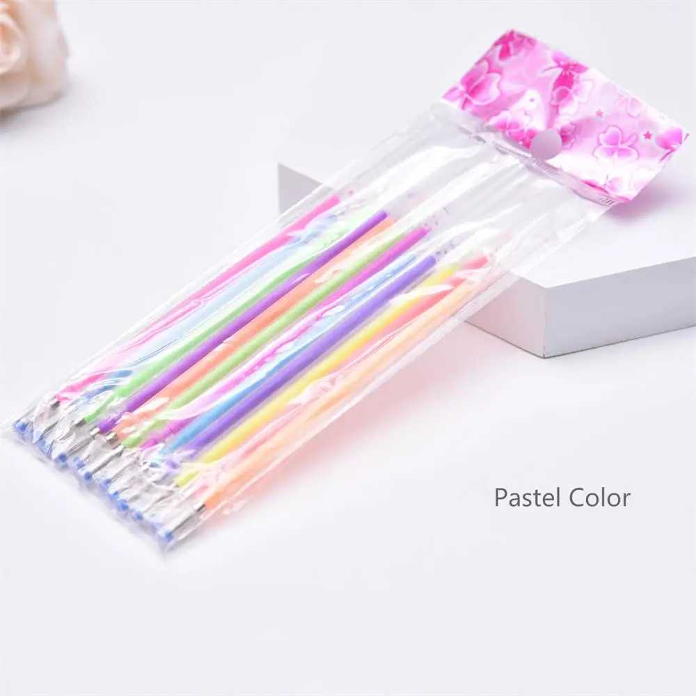 12Color Pastel 12/36/48 Цвета стержни для гелевых ручек мульти Цветной Рисованные блестящие гелевая шариковая ручка заправки для ручек написание школьные канцелярские принадлежности - Цвет: 12Color Pastel