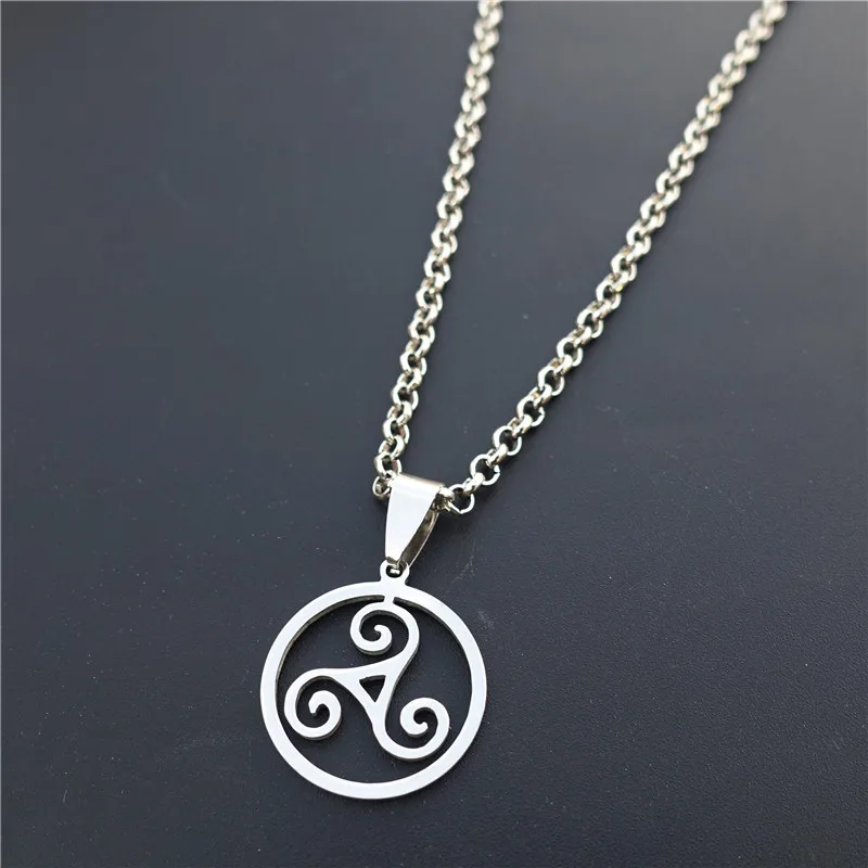 12 шт. подростковое ожерелье волка Triskelion Allison серебряная подвеска из нержавеющей