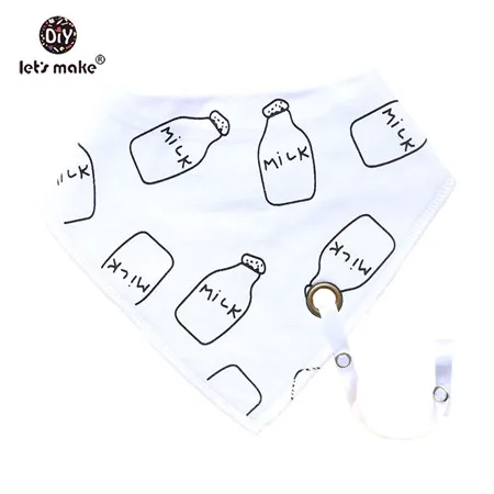milk bib Let's Make/детские вещи, Детские нагрудники и салфетки для отрыжки, 1 предмет, хлопковый нагрудник, мультяшный силиконовый прорезыватель, не содержит бисфенола, детские вещи, одежда для кормления - Цвет: milk bib