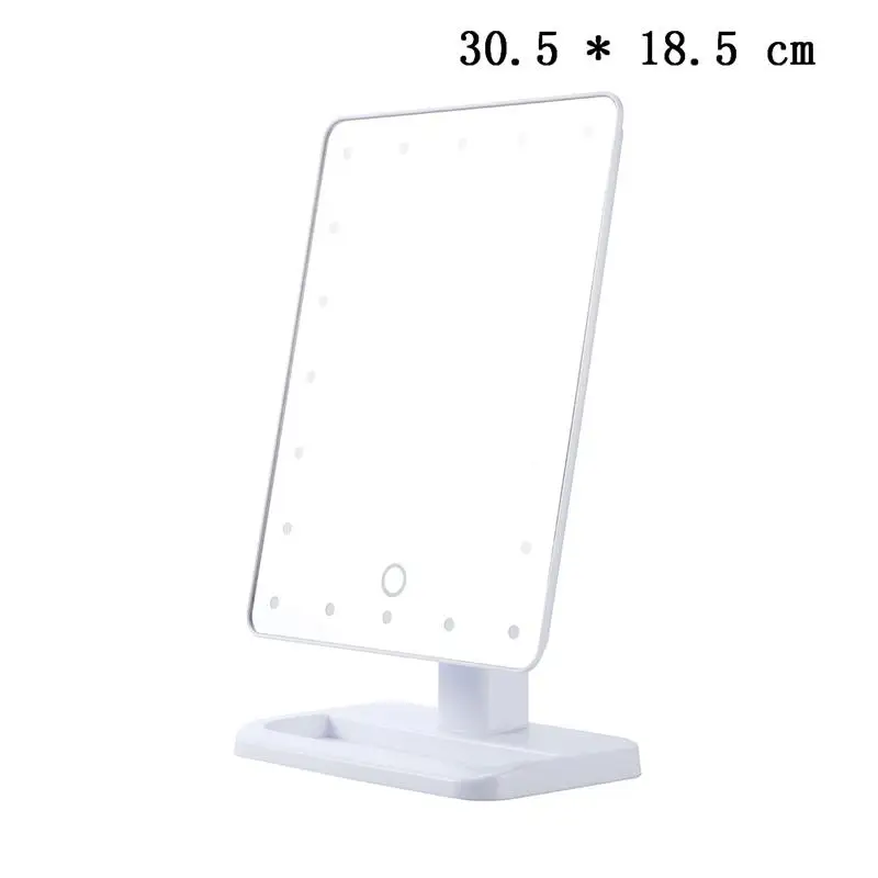 20 LED White RUIMIO 12 стилей портативный светодиодный сенсорный экран зеркало для макияжа с лампой Настольный макияж зеркала регулируемое зеркало - Цвет: 20 LED White