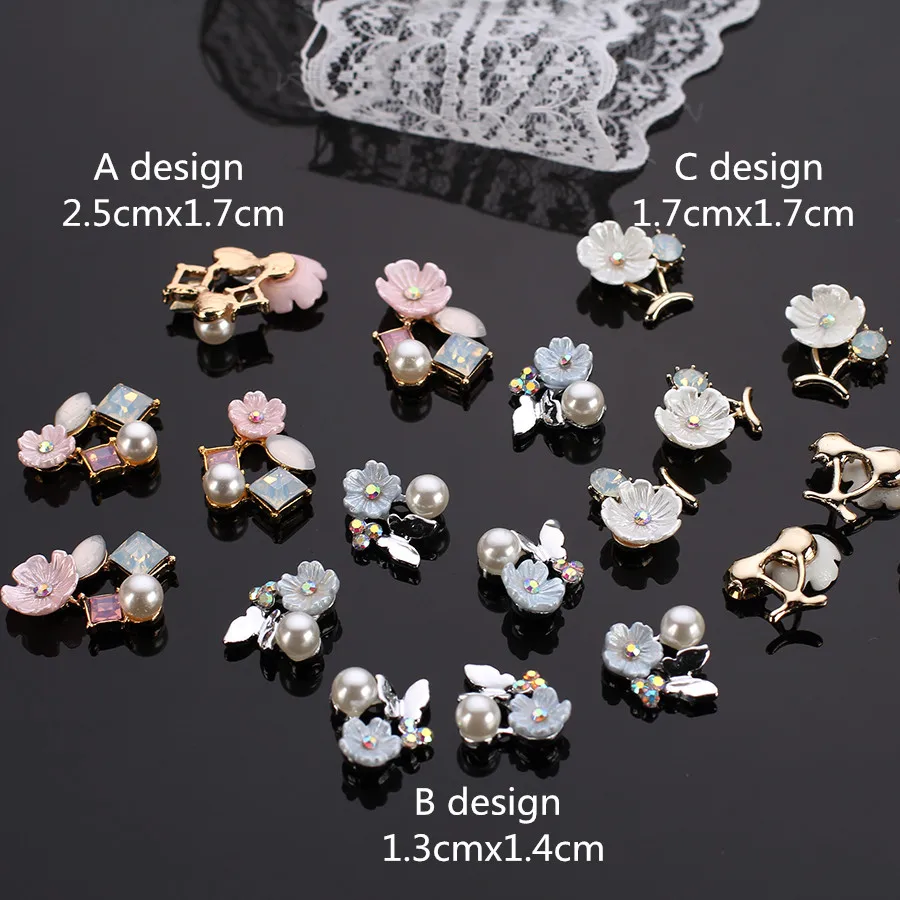 10 шт./лот Стразы искусственные жемчужные бусы ракушки миниатюрные цветы из