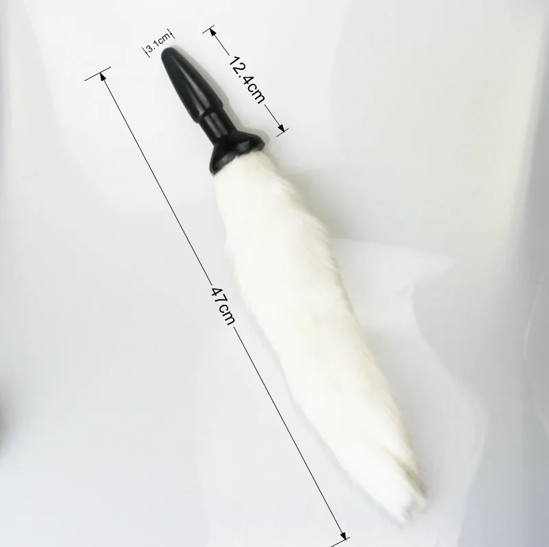 47 см Силиконовая Анальная пробка с лисьим хвостом для зачистки задних дворов