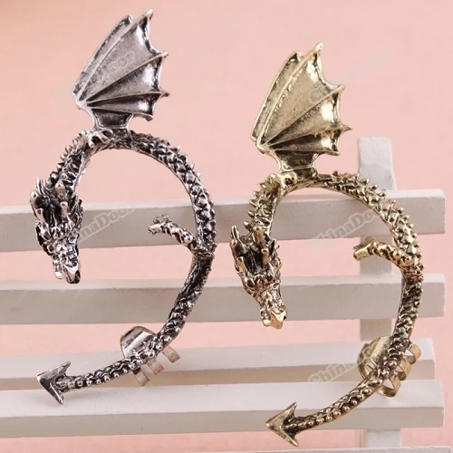 tradeline Lovely! Punk Rock Vintage Gothic Temptation Metal Wrap Fly Dragon Ear Cuff Clip Earrings Handmade! | Электроника