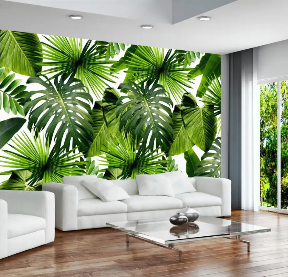 Beibehang банановые листья papel де parede 3d фото обои фрески ТВ фон большая настенная роспись обои живопись пол-бумага