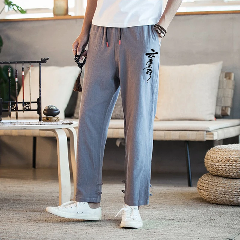 

Free shipping plus size 8XL 54 summer mens hip hop Linen pants military men casual Ankle-Length Pants trousers large big size