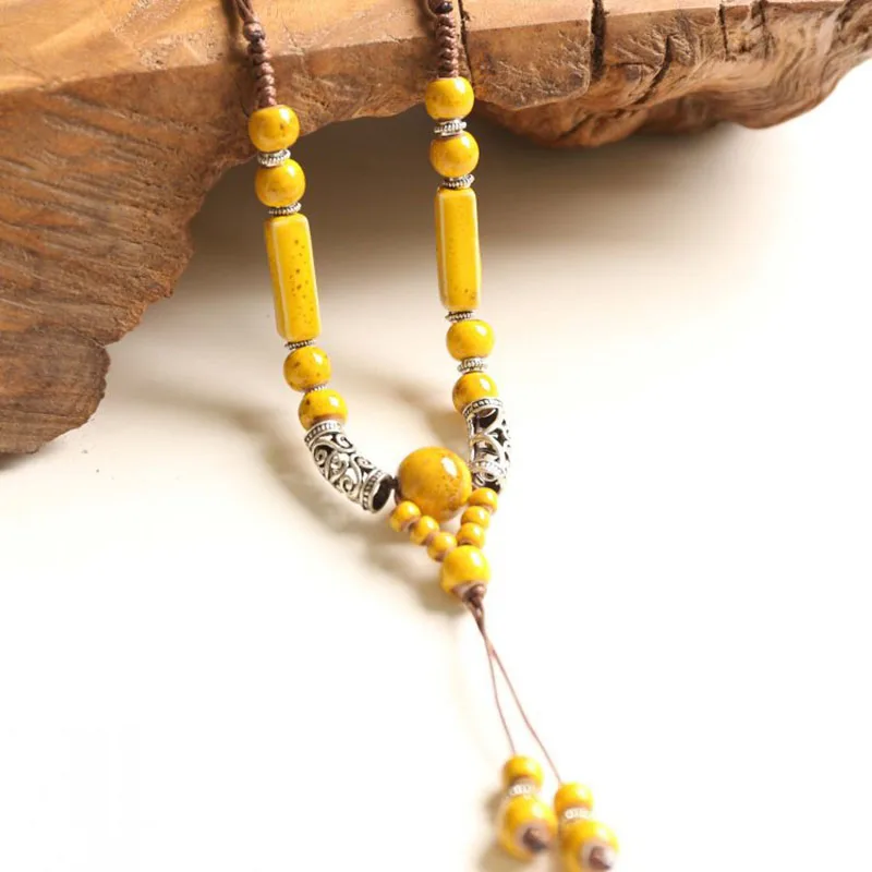 Винтажные квадратные керамические бусы подвески ювелирные изделия для женщин