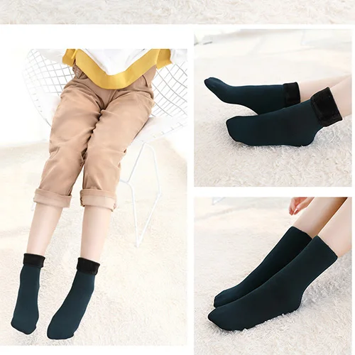 Осенне зимние носки женские теплые меховые шерстяные дамские для женщин женская