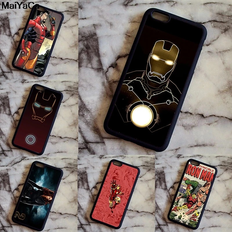 MaiYaCa Железный человек Золотой для iPhone 4S SE 5C 5S 5 6 6S 7 8 Plus X XR XS MAX черный мягкий чехол