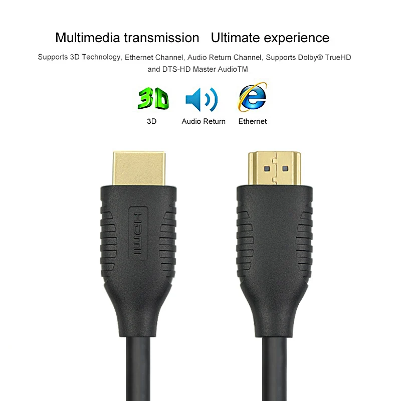 WMZ HDMI к кабель адаптер высокой четкости с Ethernet Full 1080p черный для HD TV LCD ноутбука PS3