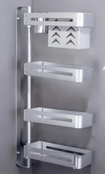 4 Layers B Silver Кухонные стеллажи из алюминиевого сплава, держатели, вращающийся многослойный настенный стеллаж для приправ, ванная душевая кабина хранение 08162 - Цвет: 4 Layers B Silver