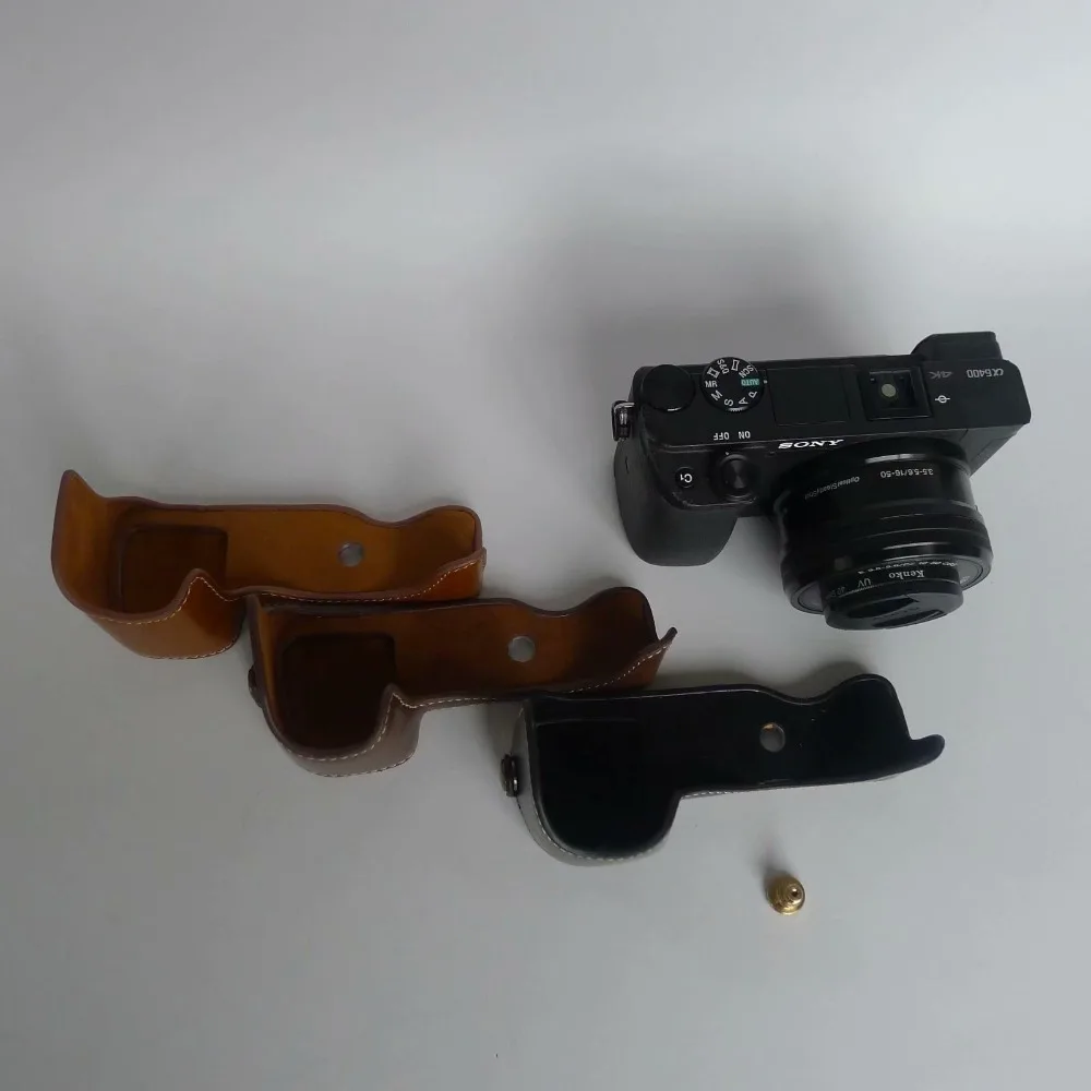 Чехол для камеры Sony A6300 A6100 A6000 A6400 A6600 комплект из полукорпуса искусственной кожи
