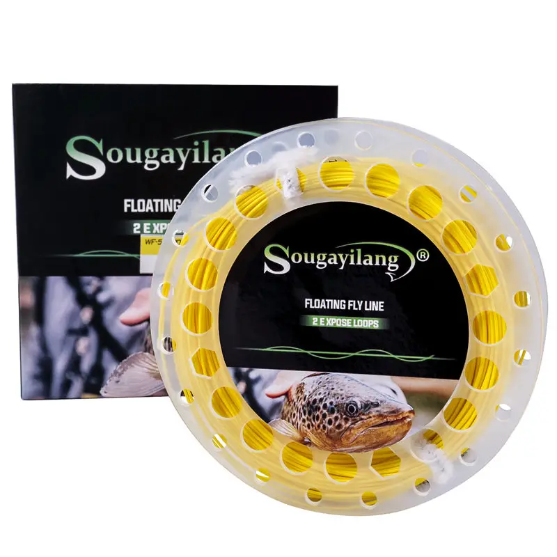 Sougayilang 100FT Fly Line WF 4/5/6/7/8F Вес вперед плавающая леска со сварными петлями Новое