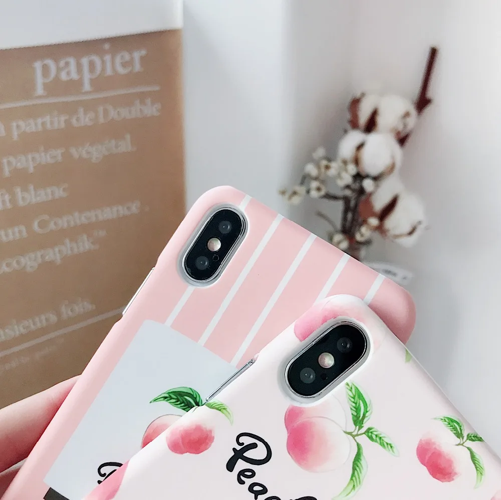 Мультфильм вкусные фрукты Чехол для iphone 6 6S Plus 7 8 плюс милые сочный персик Жесткий