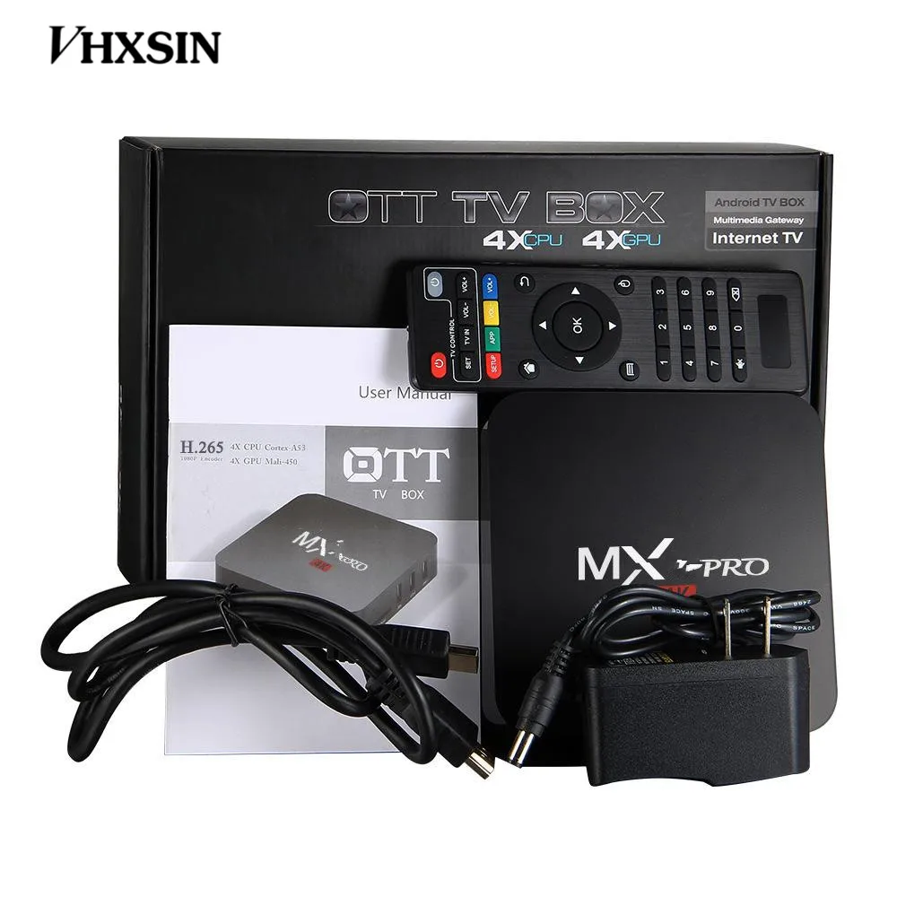 VHXSIN 10 шт. mxq Pro Android 7 1 tv BOX Amlogic S905W 64 бит четырехъядерный wifi 4K H.265 телевизионная