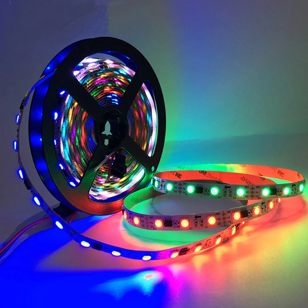 12 В 5 м/рулон RGB светодиодные ленты светильник WS2811 IC Индивидуально адресуемый шатер 2811 30 60 пикселей/светодиодный s/m Беспроводное управление водонепроницаемый