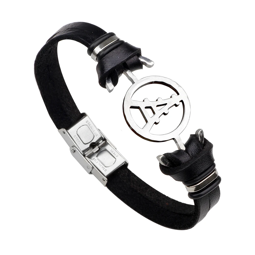 Paris Eiffel Tower Design Stainless Steel Charm Genuine Leather Cuff Bracelets &amp Bangles Women Men Casual Jewelry femme | Украшения и