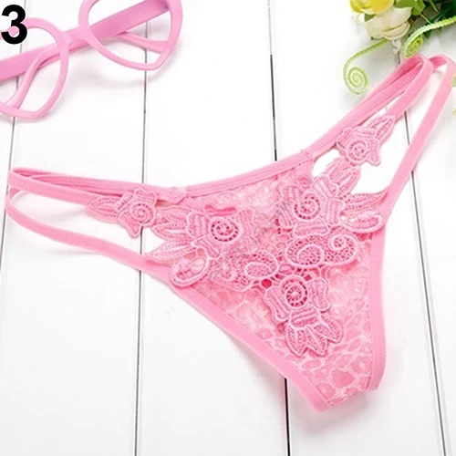 Женские сексуальные кружевные трусики стринги с цветочной вышивкой и низкой